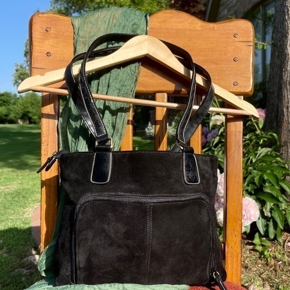 Lovely black suede bag. Good condition. - Picture 1 of 14